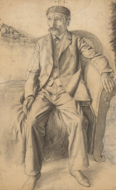 The Study of a Man Sitting on the Sofa by Ivan Zabota